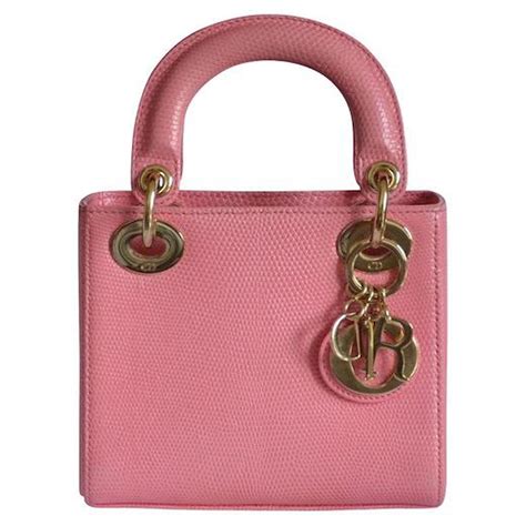 light pink lady dior|mini Lady Dior lizard bag.